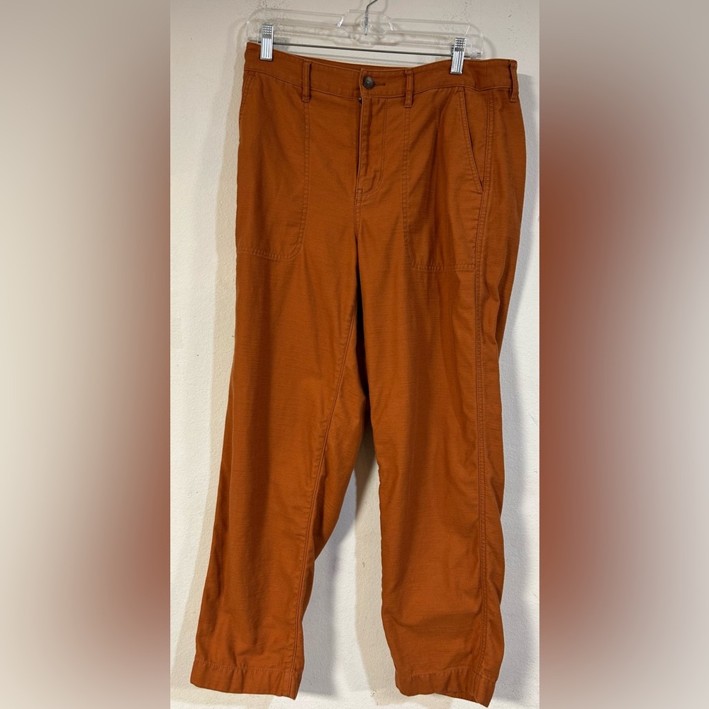 J. Crew Re-Imagined Garment Dyed Foundry Pants Orange / Rust Color Size 8